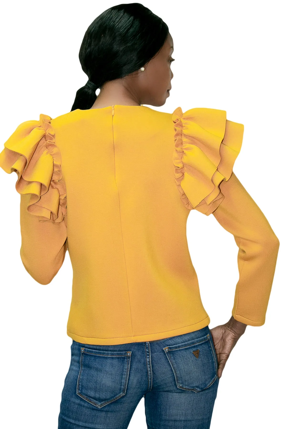 2020131 SWEATER TOP (MUSTARD, WINE)