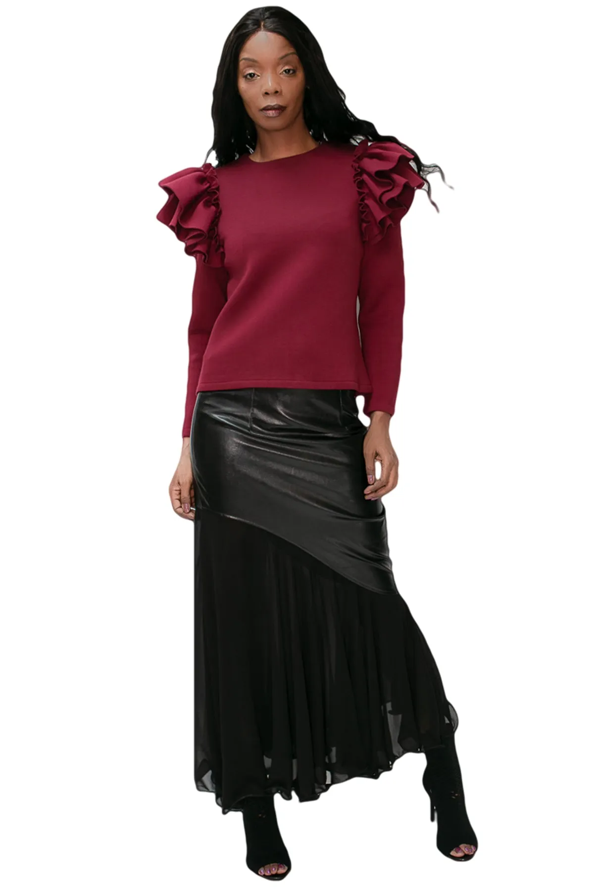 2020131 SWEATER TOP (MUSTARD, WINE)
