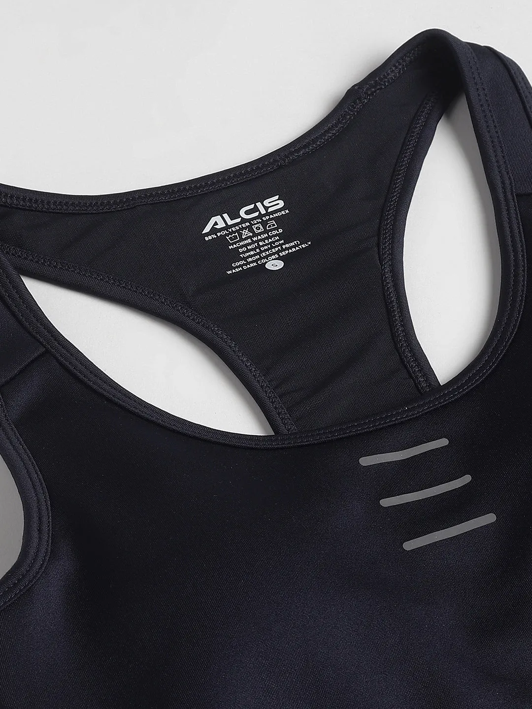 Alcis Women Navy Anti-Static Slim-Fit High Support Sports Bra