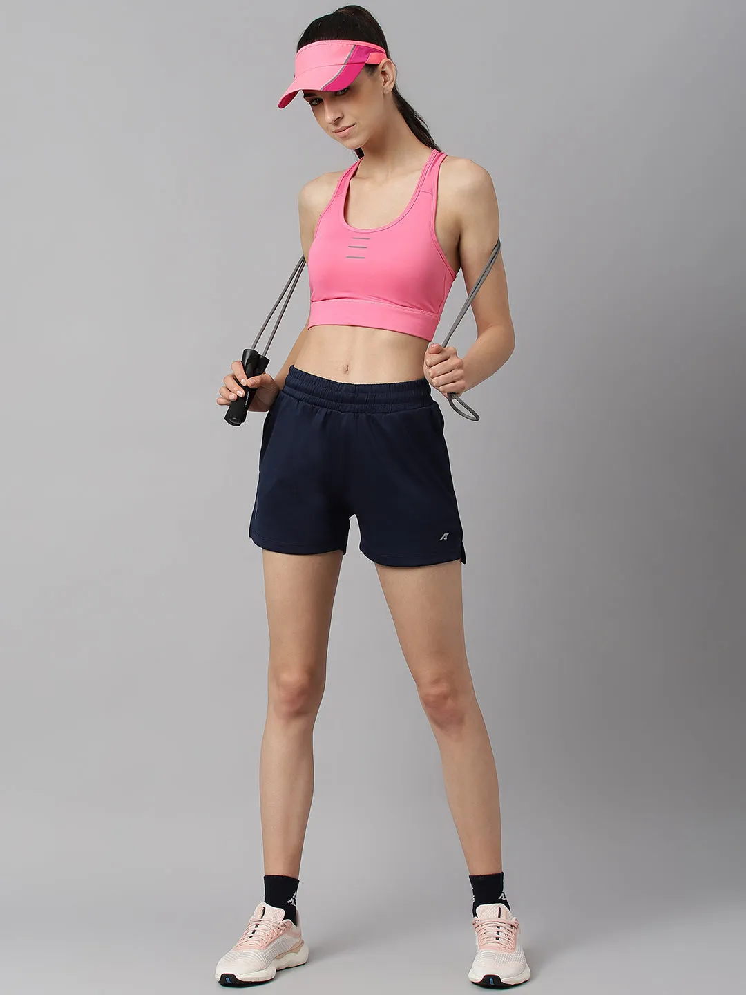 Alcis Women Pink Anti-Static Slim-Fit High Support Sports Bra