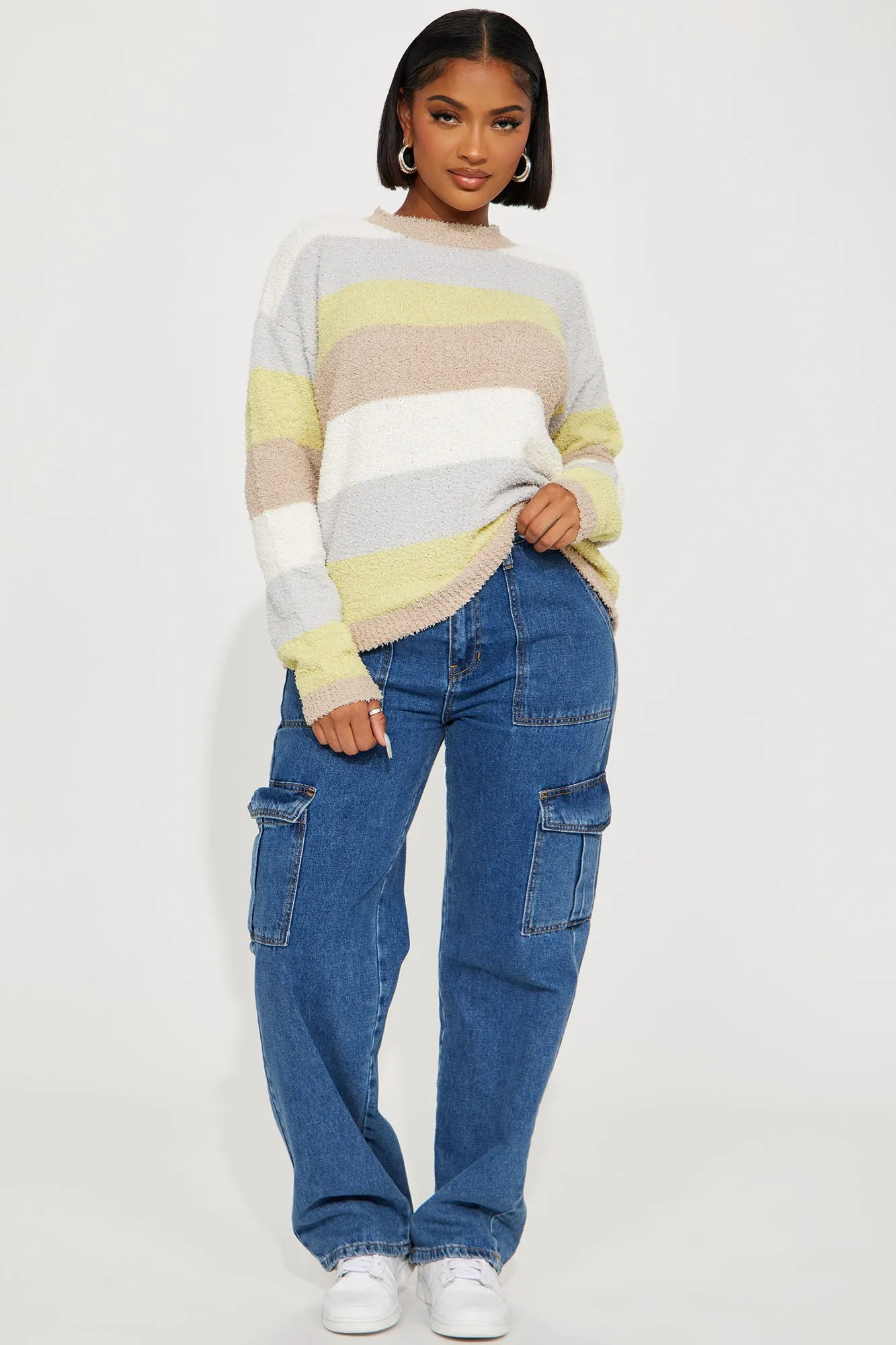 All Cozy Striped Sweater - Ivory/combo