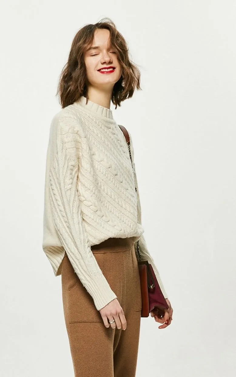 Autumn high-end cashmere sweater female half turtleneck sweater