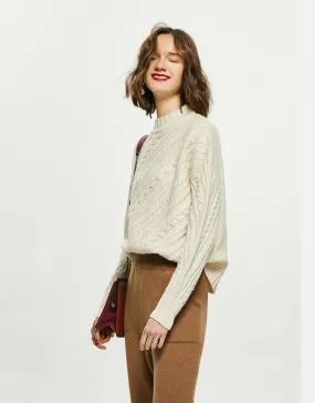 Autumn high-end cashmere sweater female half turtleneck sweater