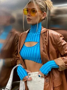Autumn Tops for Women Autumn Fashion Turtleneck Women Top 2 Pieces