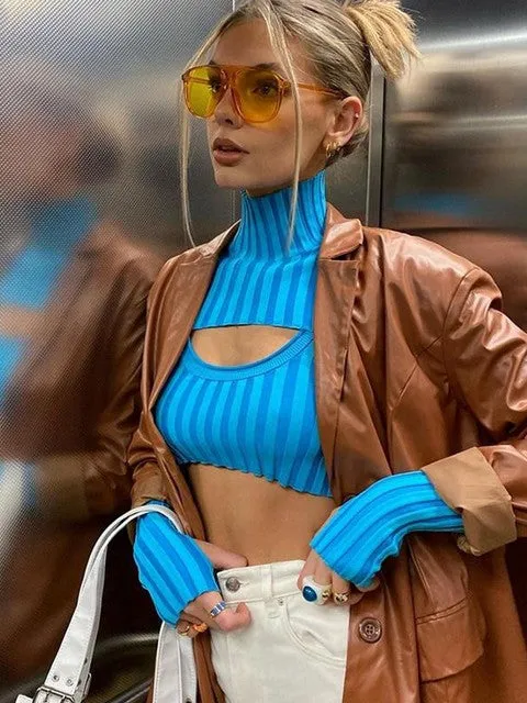 Autumn Tops for Women Autumn Fashion Turtleneck Women Top 2 Pieces