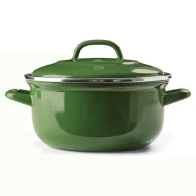 BK Indigo Heritage Round Dutch Oven - 26cm, 5.2L, German Enamelled Casserole Dish with Lid - Green