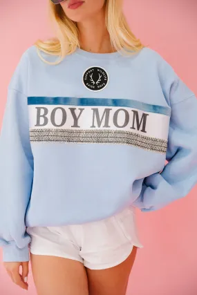 BOY MOM RIBBON BLUE PULLOVER