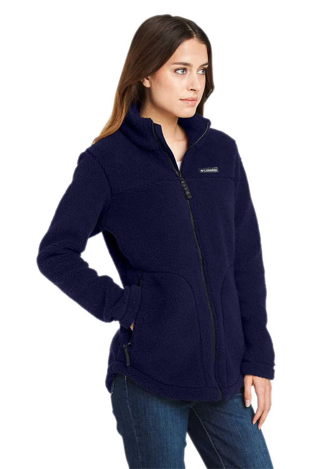 Columbia Womens West Bend Sherpa Fleece Full Zip Jacket - Dark Sapphire Blue - Closeout
