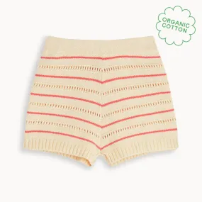 Costa - Coral Stripe Knit Baby & Kids Shorts