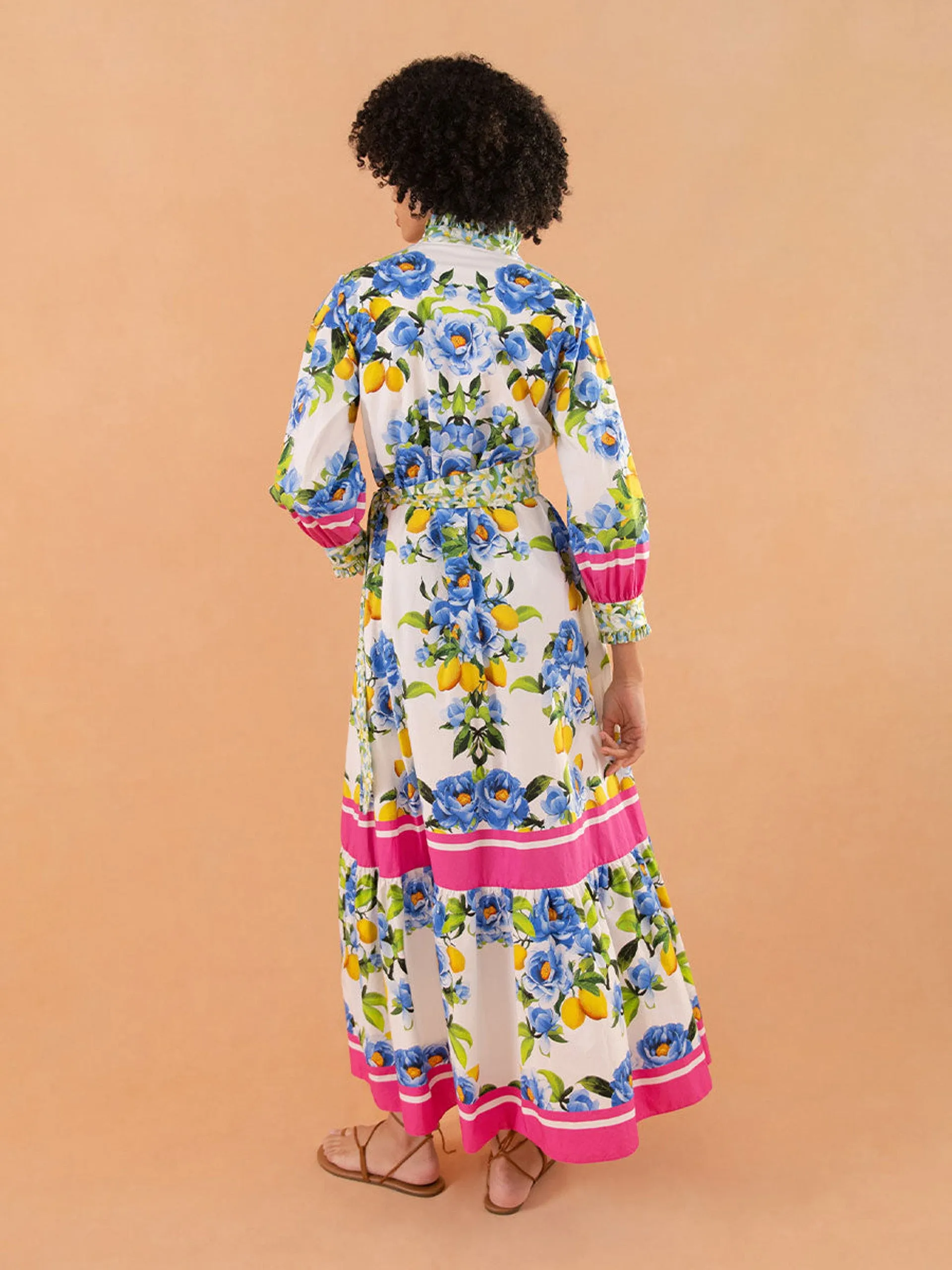 Demi cotton maxi dress, peonia blue