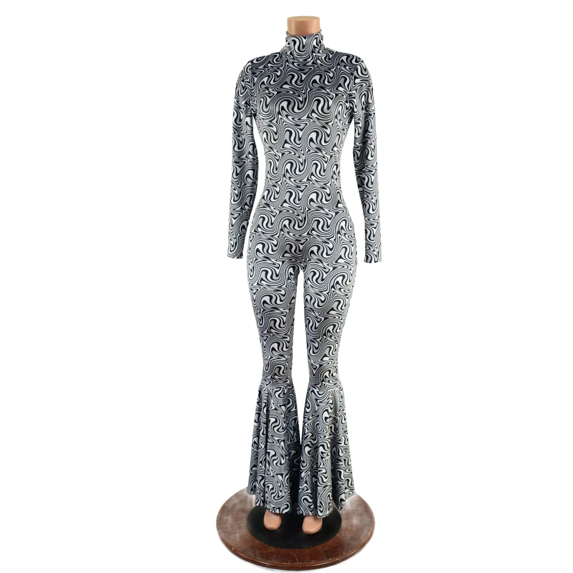 Distortion Velvet Bell Bottom Catsuit