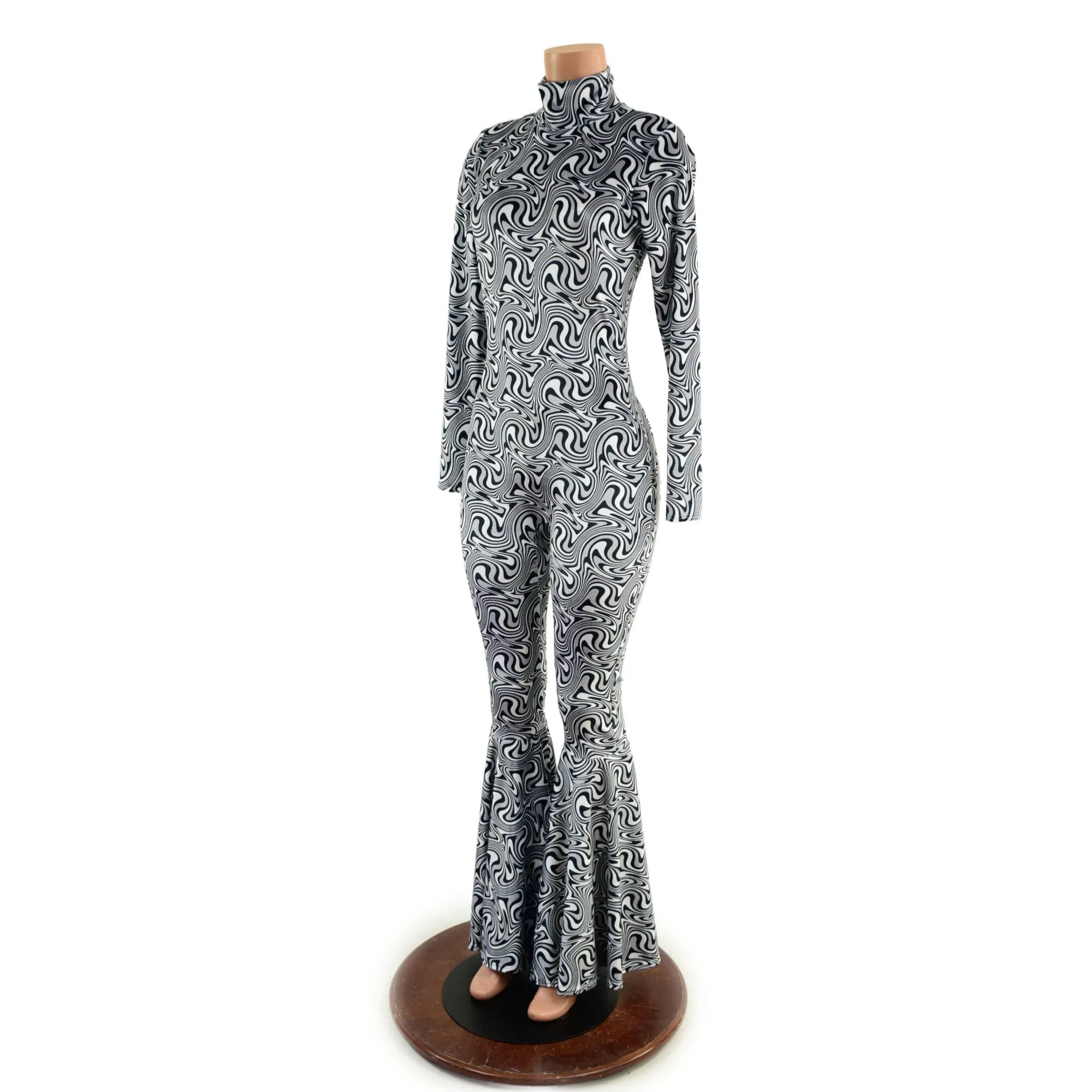 Distortion Velvet Bell Bottom Catsuit