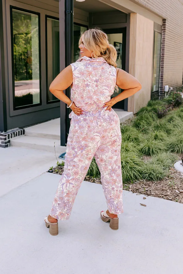 In Full Bloom Denim Jumpsuit Curves