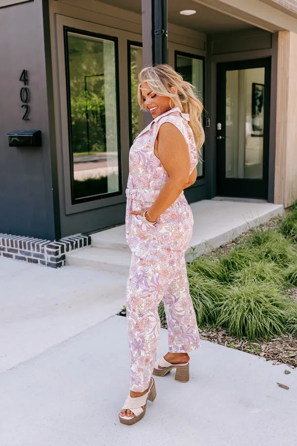 In Full Bloom Denim Jumpsuit Curves