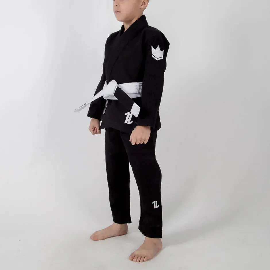 Kimono Copii Brazilian Jiu Jitsu KINGZ The ONE BJJ Gi - Negru (Centura Alba Inclusa)