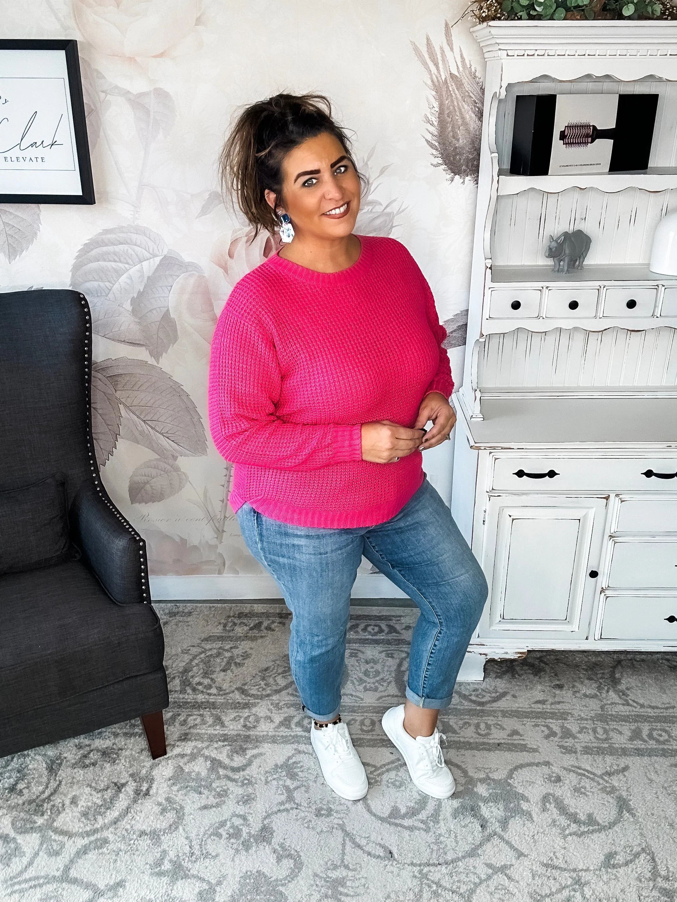 Looking For This Sweater - Fuchsia