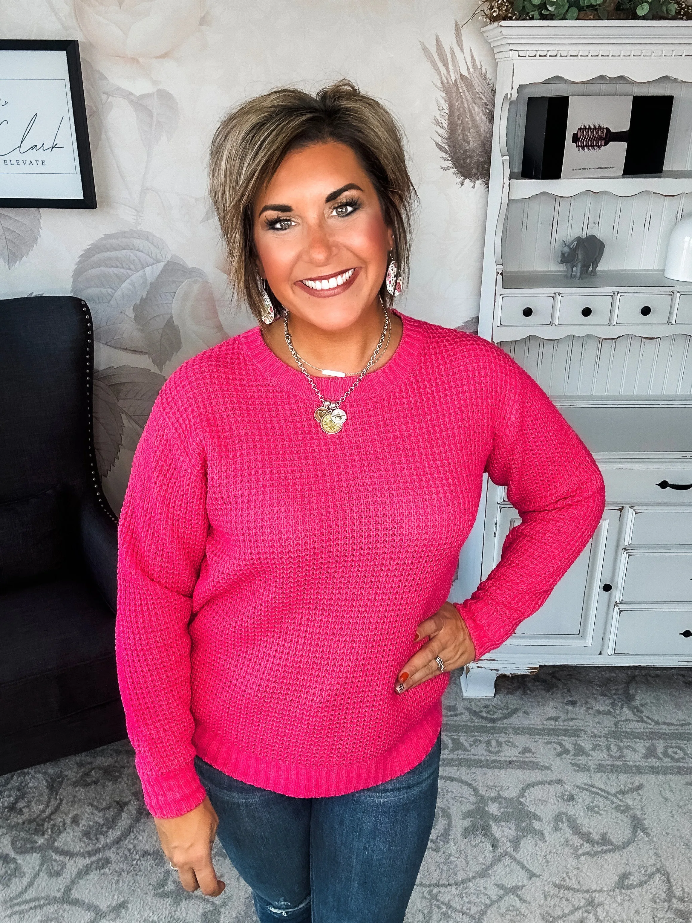 Looking For This Sweater - Fuchsia
