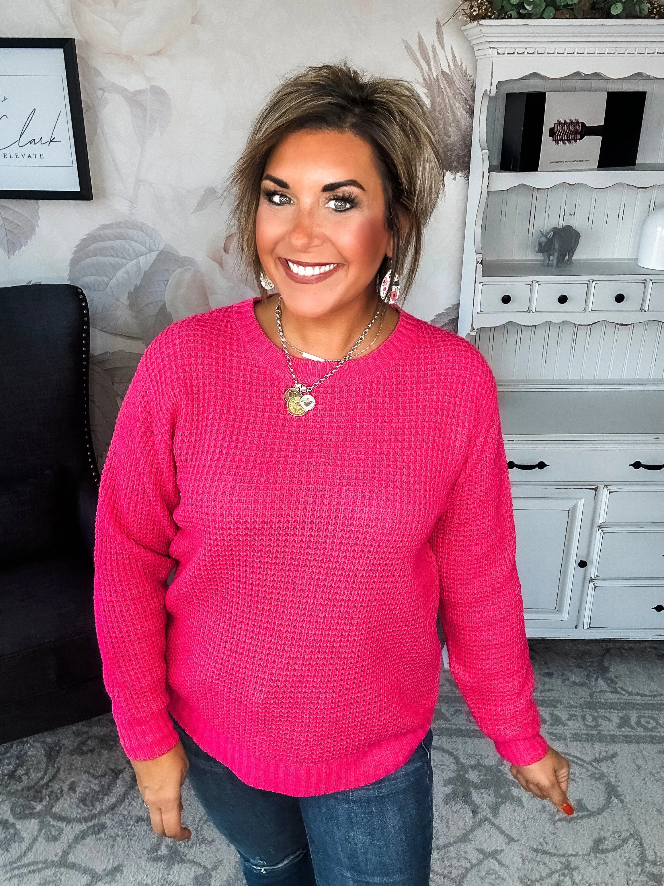 Looking For This Sweater - Fuchsia