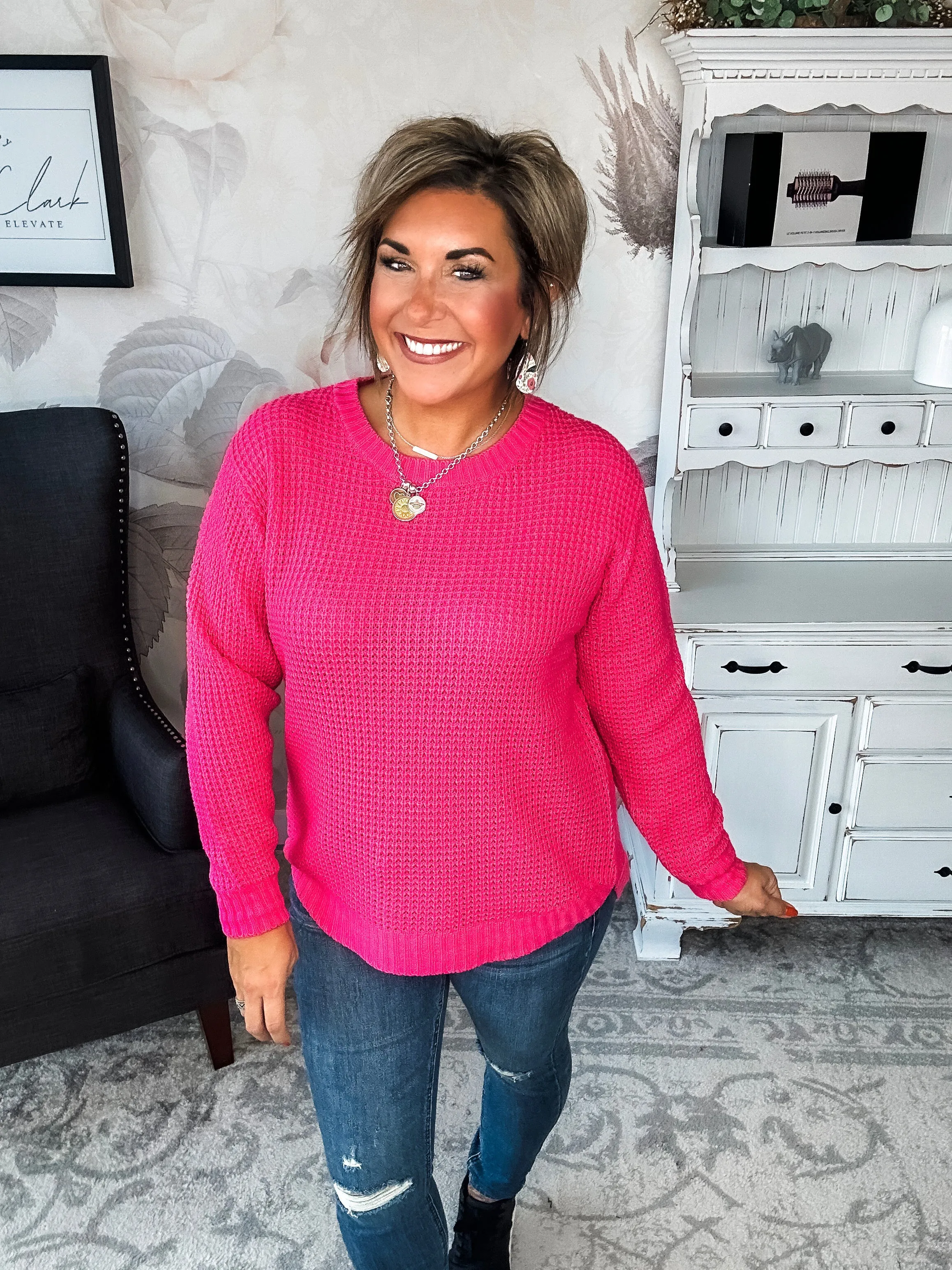 Looking For This Sweater - Fuchsia