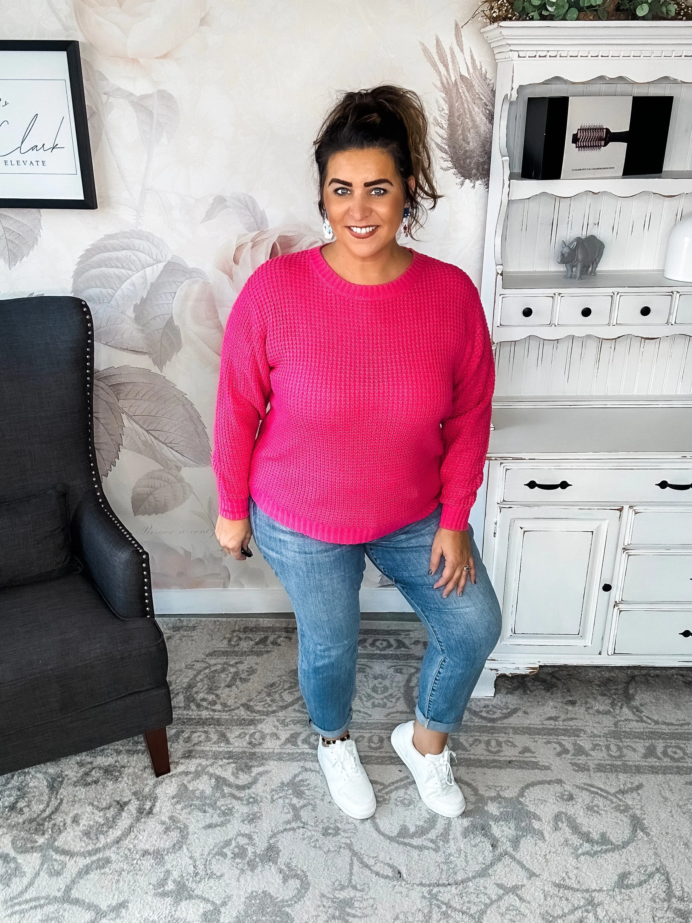 Looking For This Sweater - Fuchsia