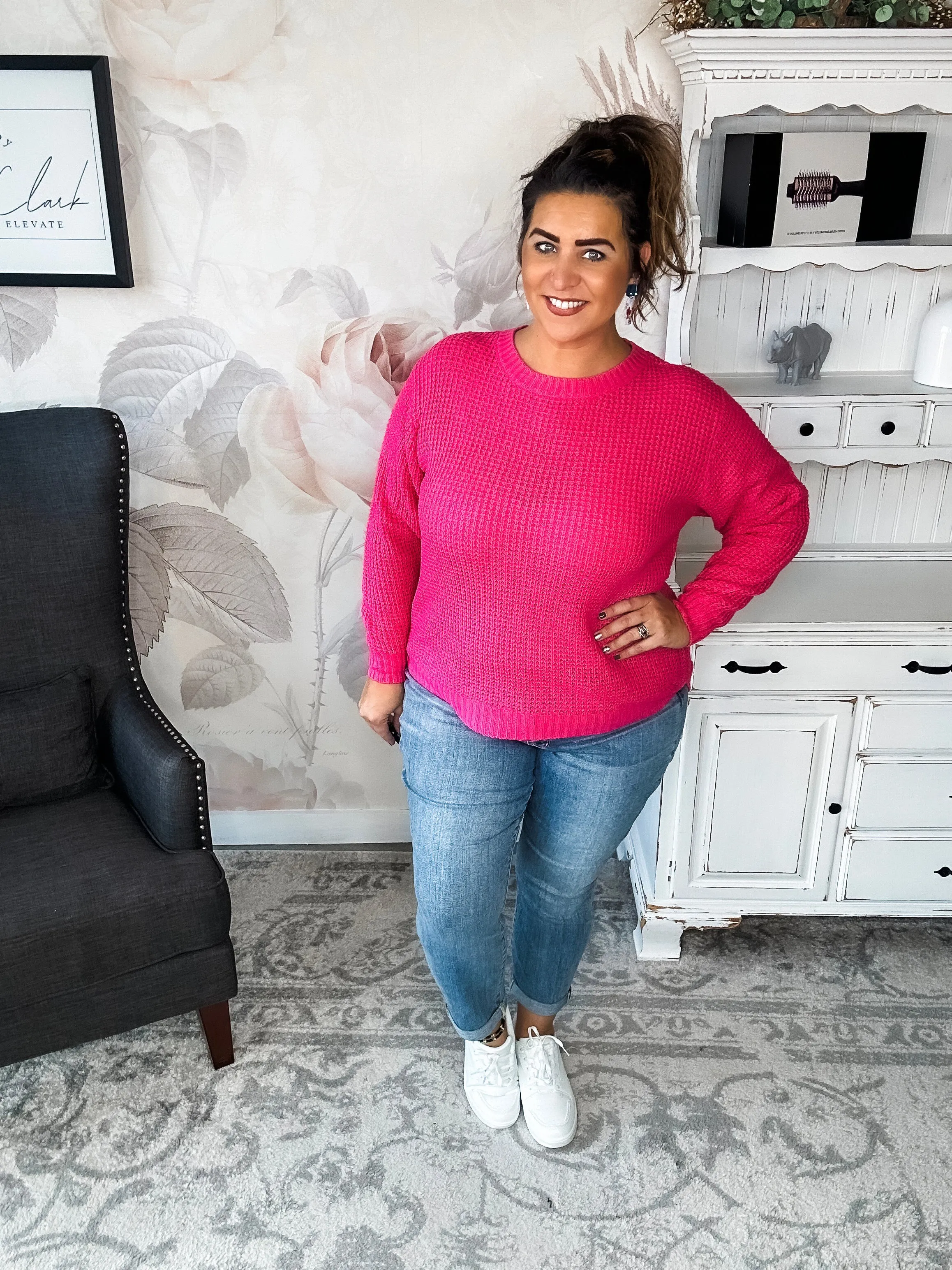 Looking For This Sweater - Fuchsia
