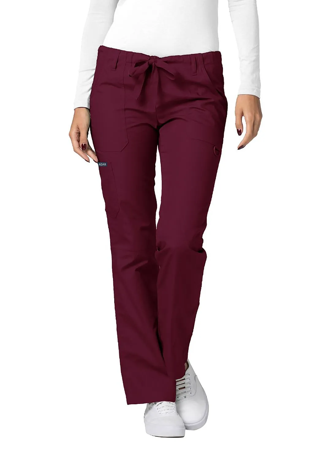 Low-Rise Drawstring Pants by AdarXS-3XL  /  Burgundy