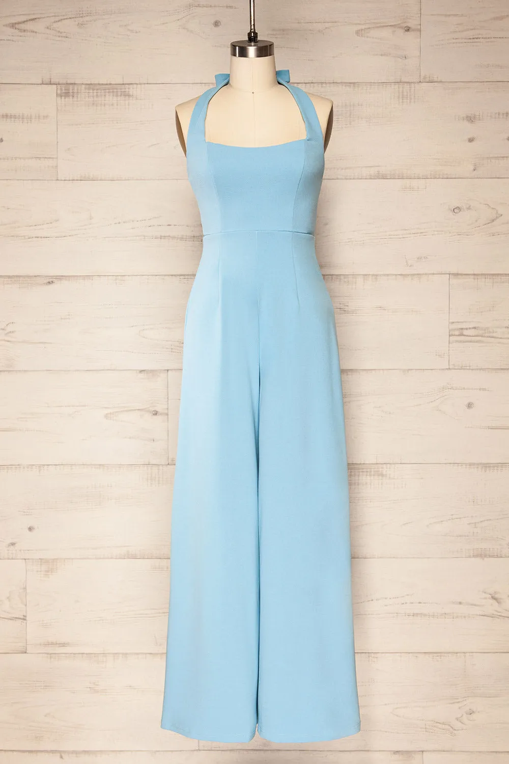 Nowogrod Blue | Wide-Leg Jumpsuit w/ Halter Neck
