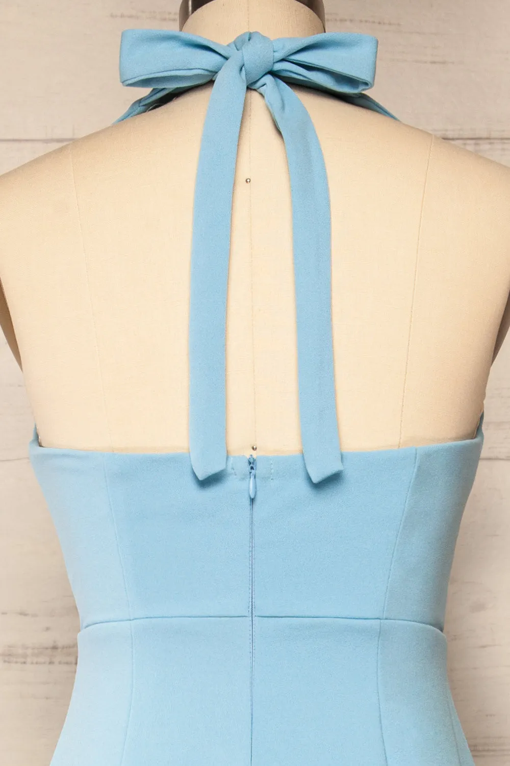 Nowogrod Blue | Wide-Leg Jumpsuit w/ Halter Neck