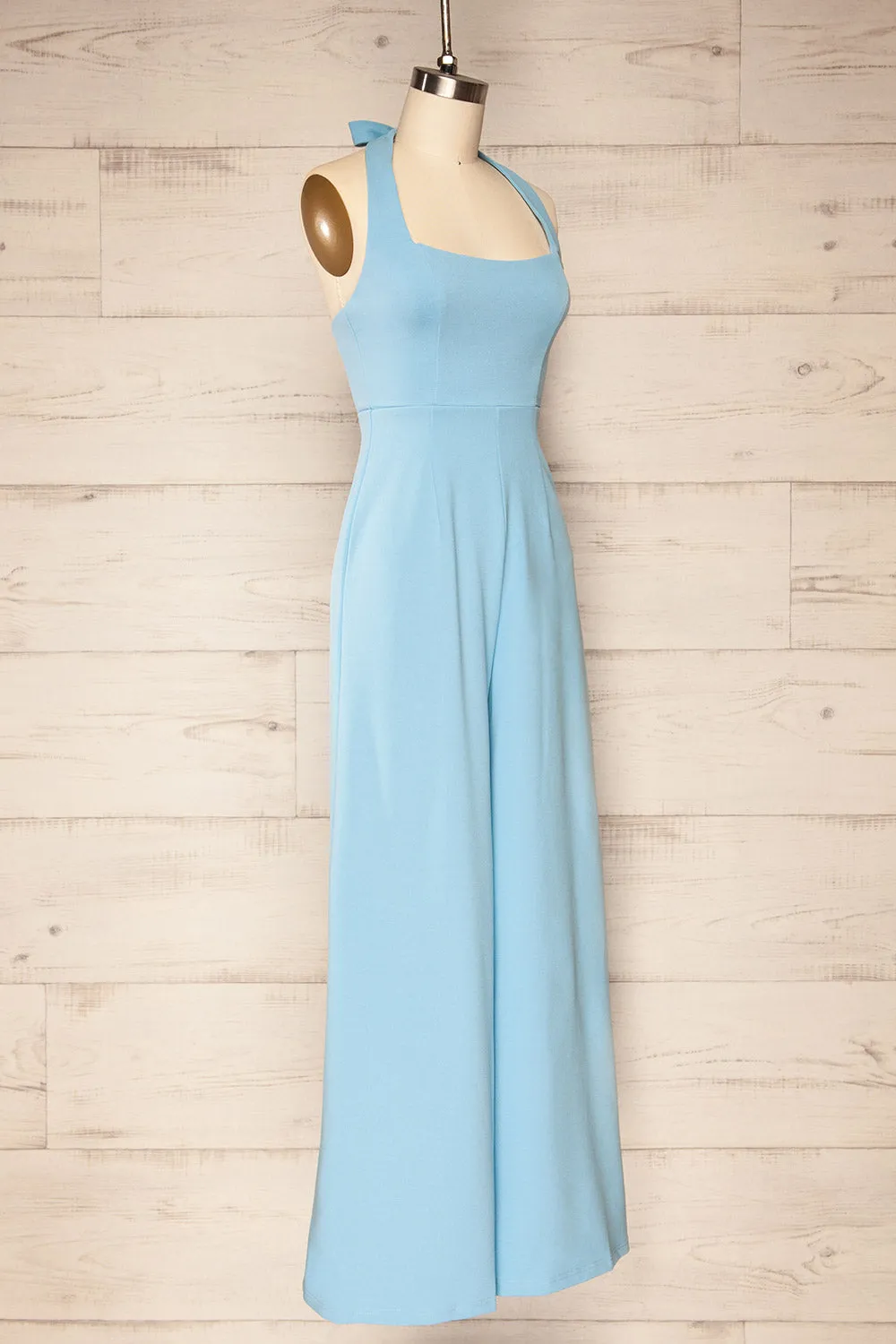 Nowogrod Blue | Wide-Leg Jumpsuit w/ Halter Neck