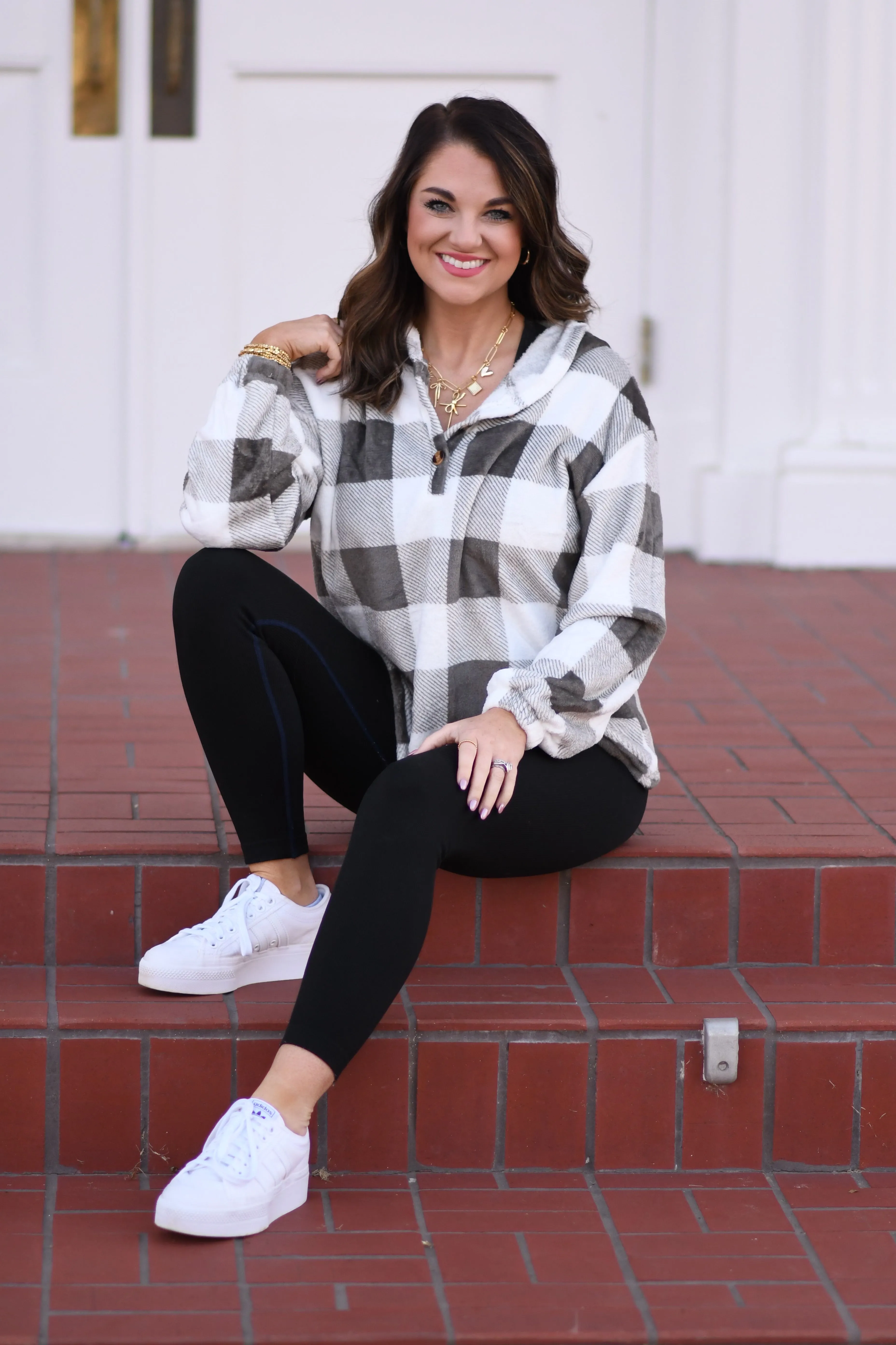 Pre-Order Gray Checkered Pullover