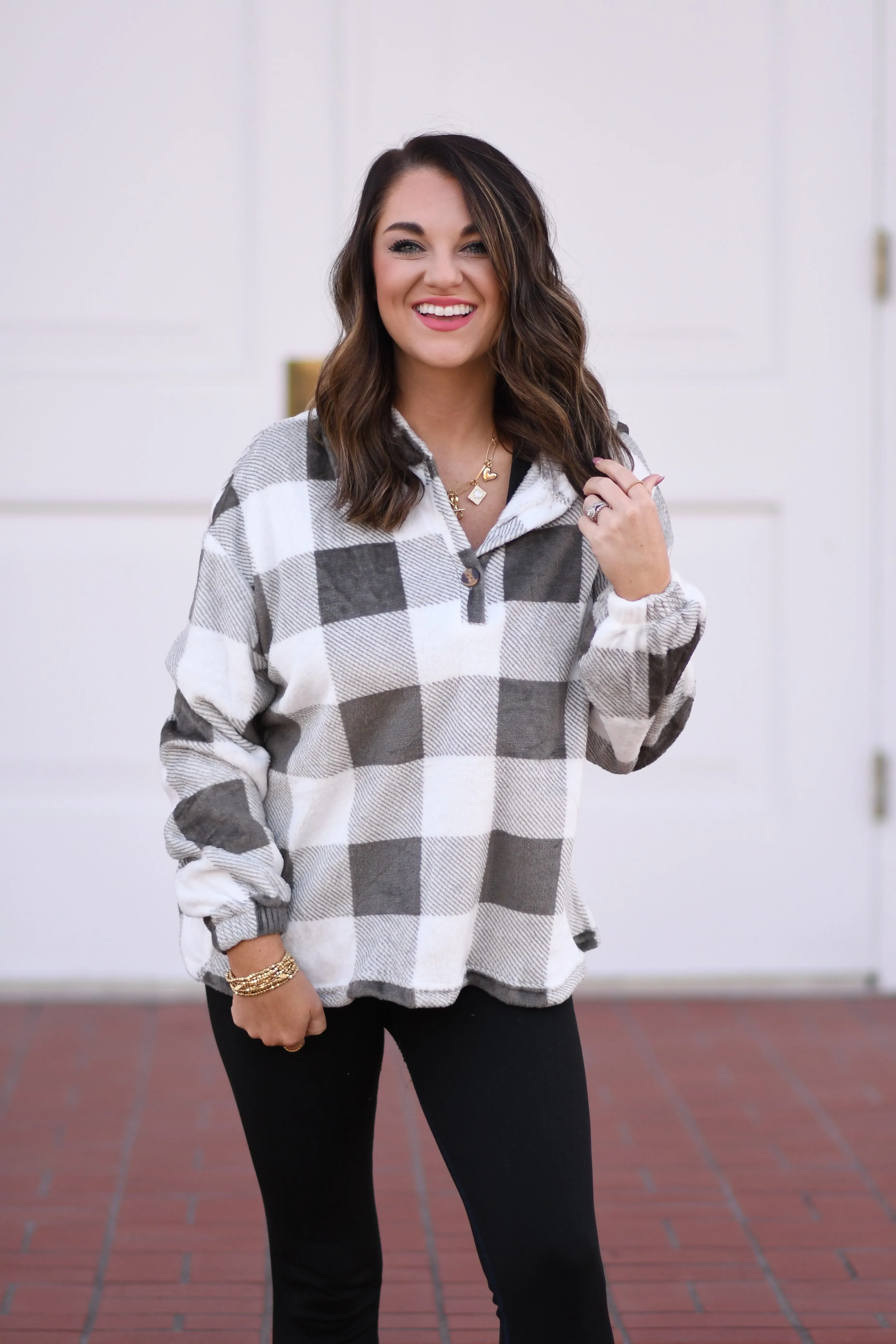 Pre-Order Gray Checkered Pullover