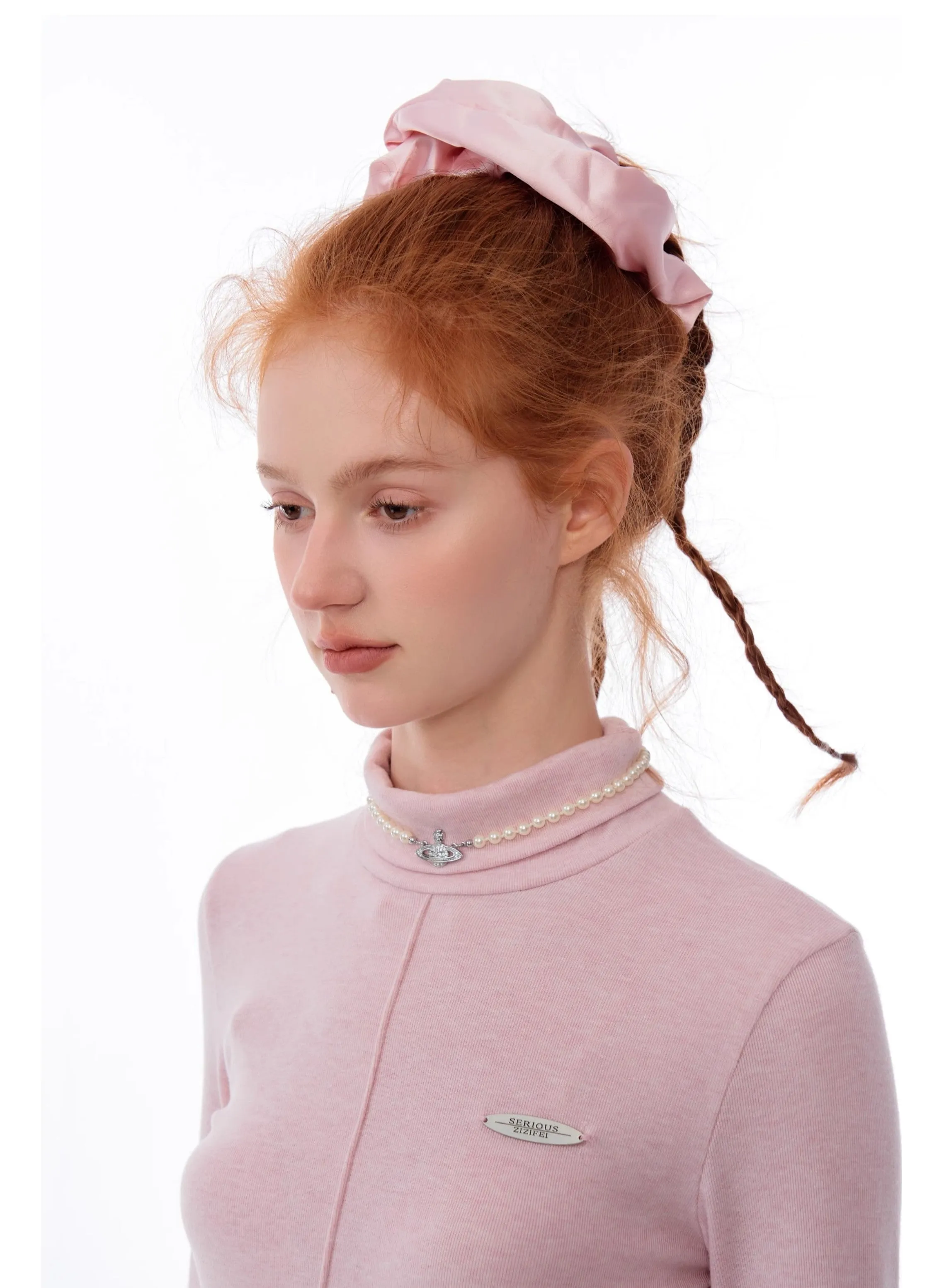 Ruffle Trim Turtleneck Top