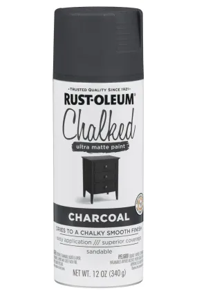 Rust-Oleum 302590 Chalked Ultra Matte Spray Paint, Charcoal, 12 Oz