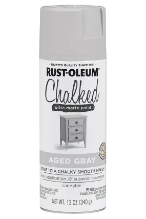 Rust-Oleum® 302592 Chalked Ultra Matte Spray Paint, Aged Gray, 12 Oz