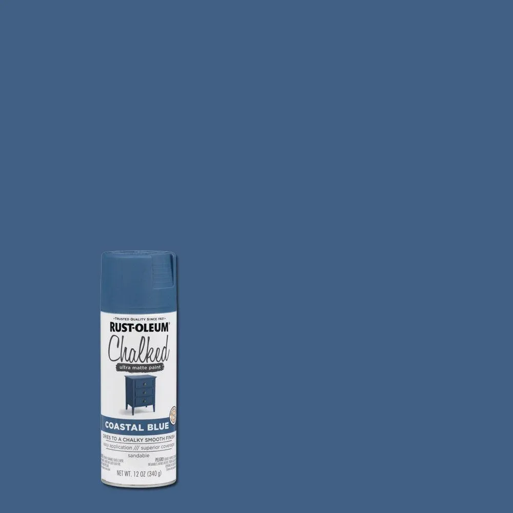 Rust-Oleum® 302598 Chalked Ultra Matte Spray Paint, Coastal Blue, 12 Oz