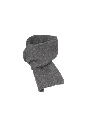 Speckled Knit Scarf Dark Grey in Wool