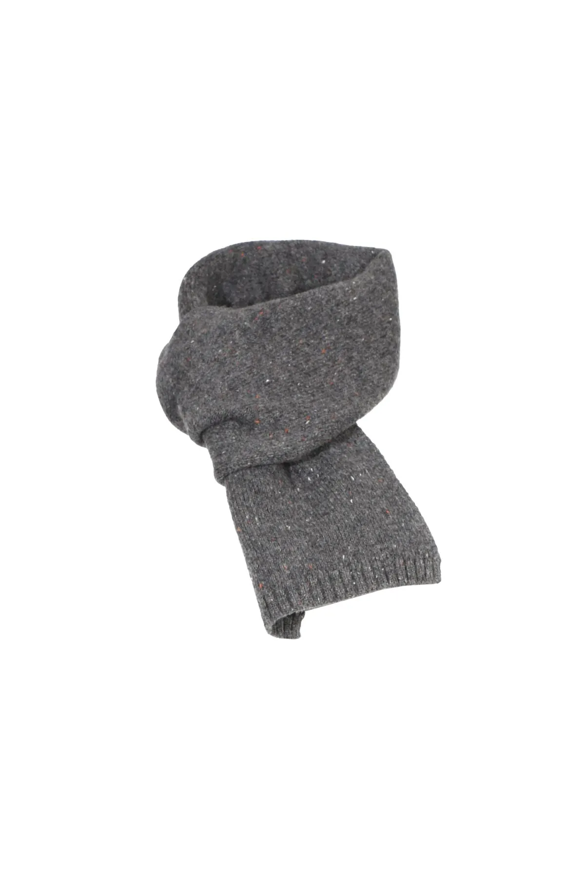 Speckled Knit Scarf Dark Grey in Wool