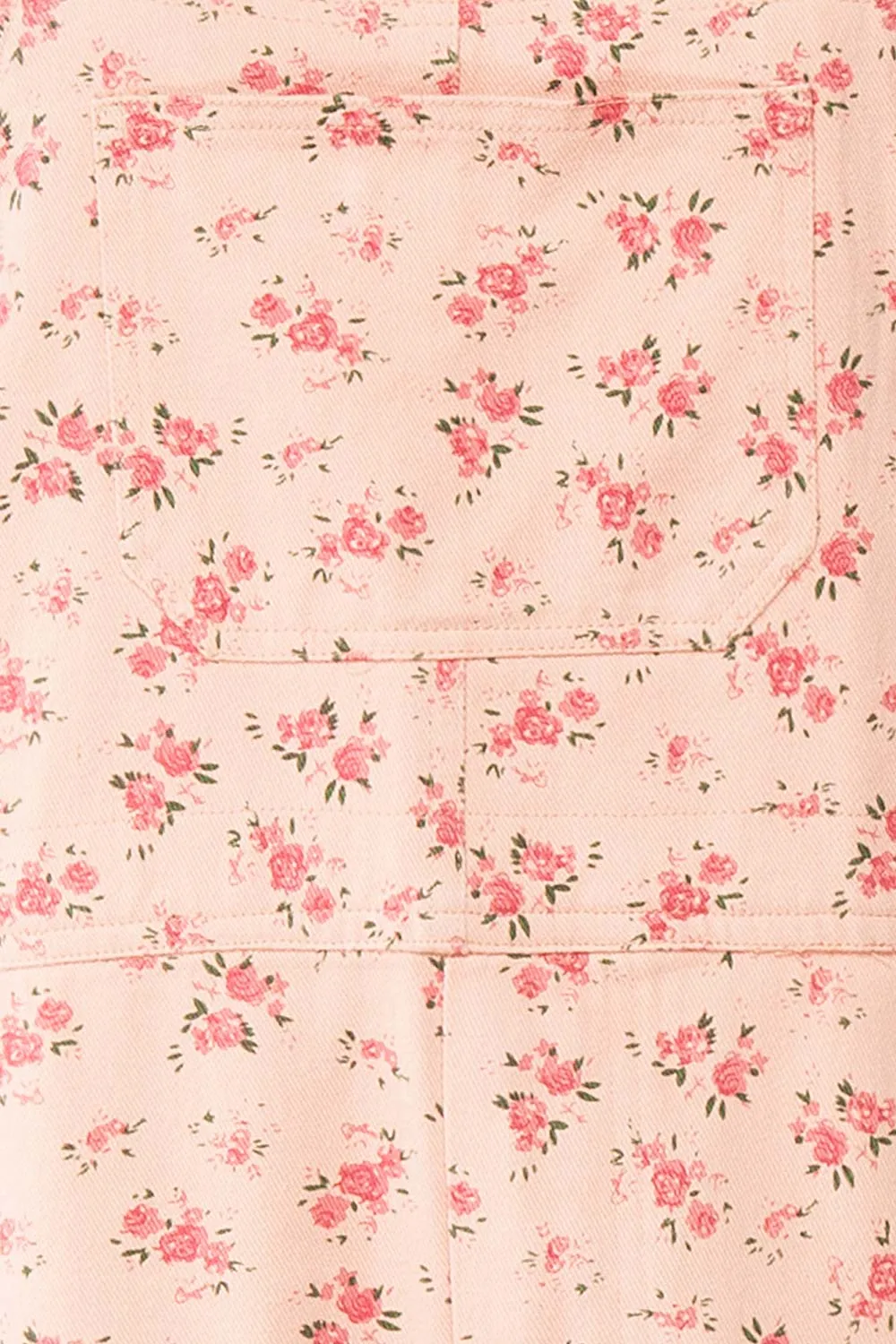Sterope Pink | Floral Denim Overalls