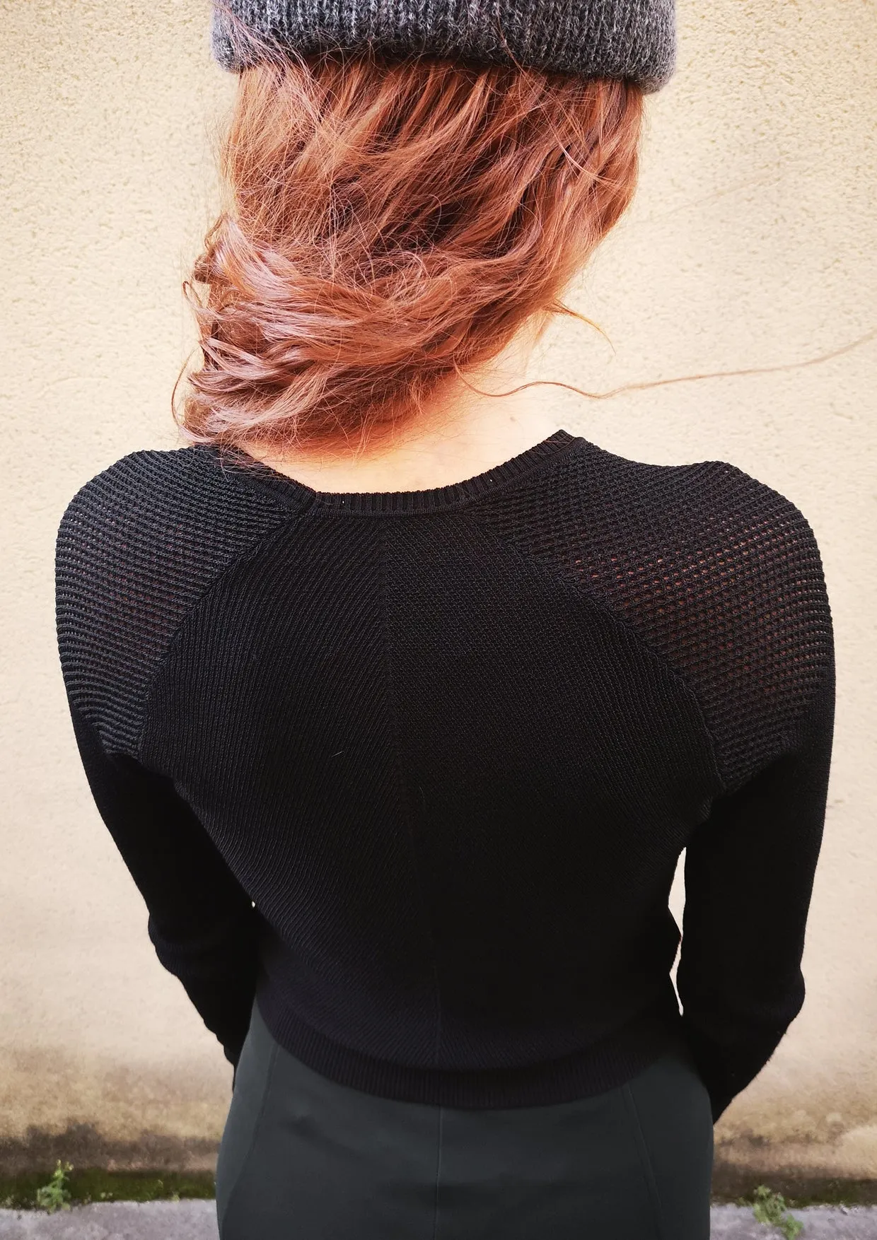 SWEATER LONG SLEEVE - KNIT TRANSPARENT black