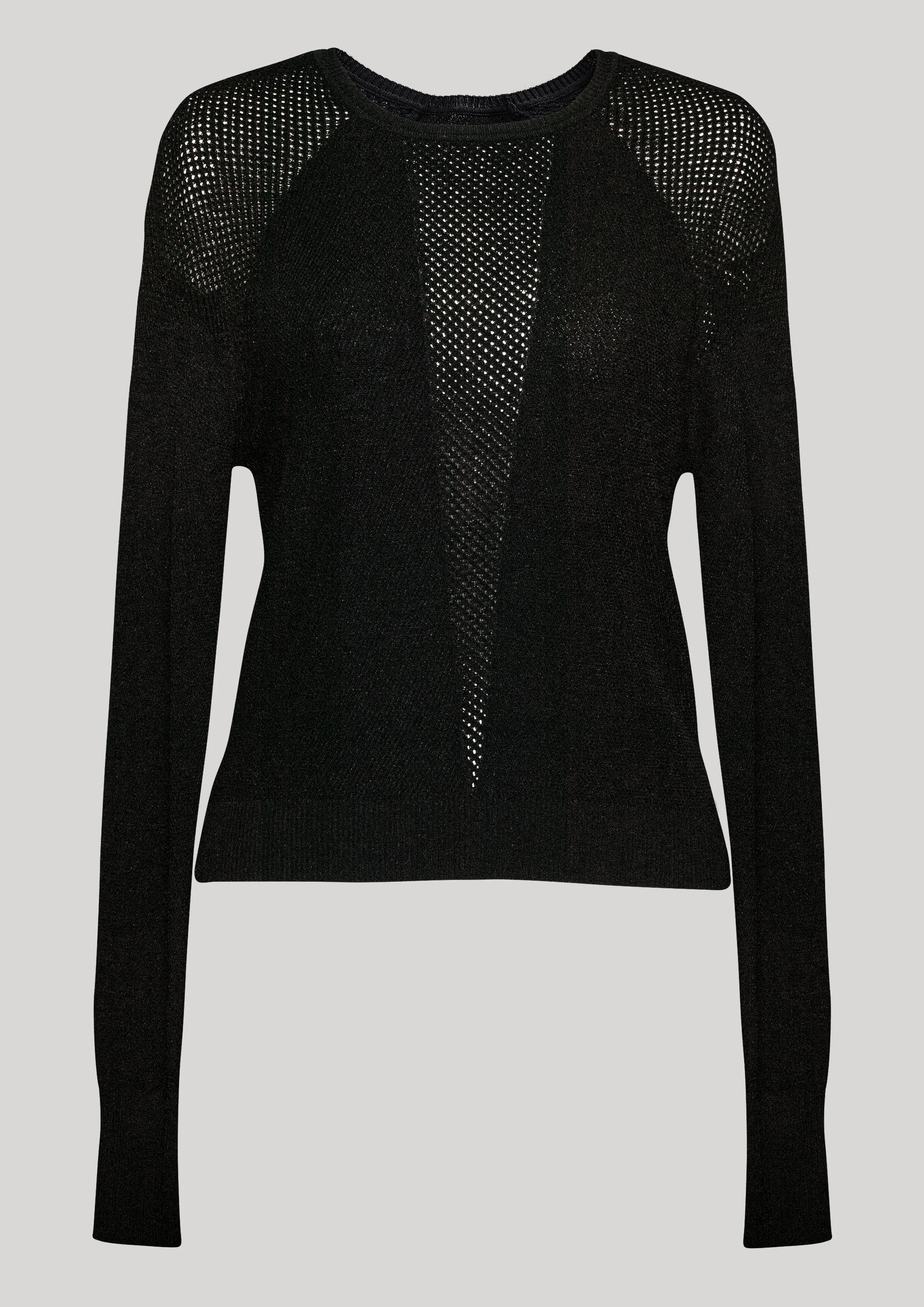 SWEATER LONG SLEEVE - KNIT TRANSPARENT black