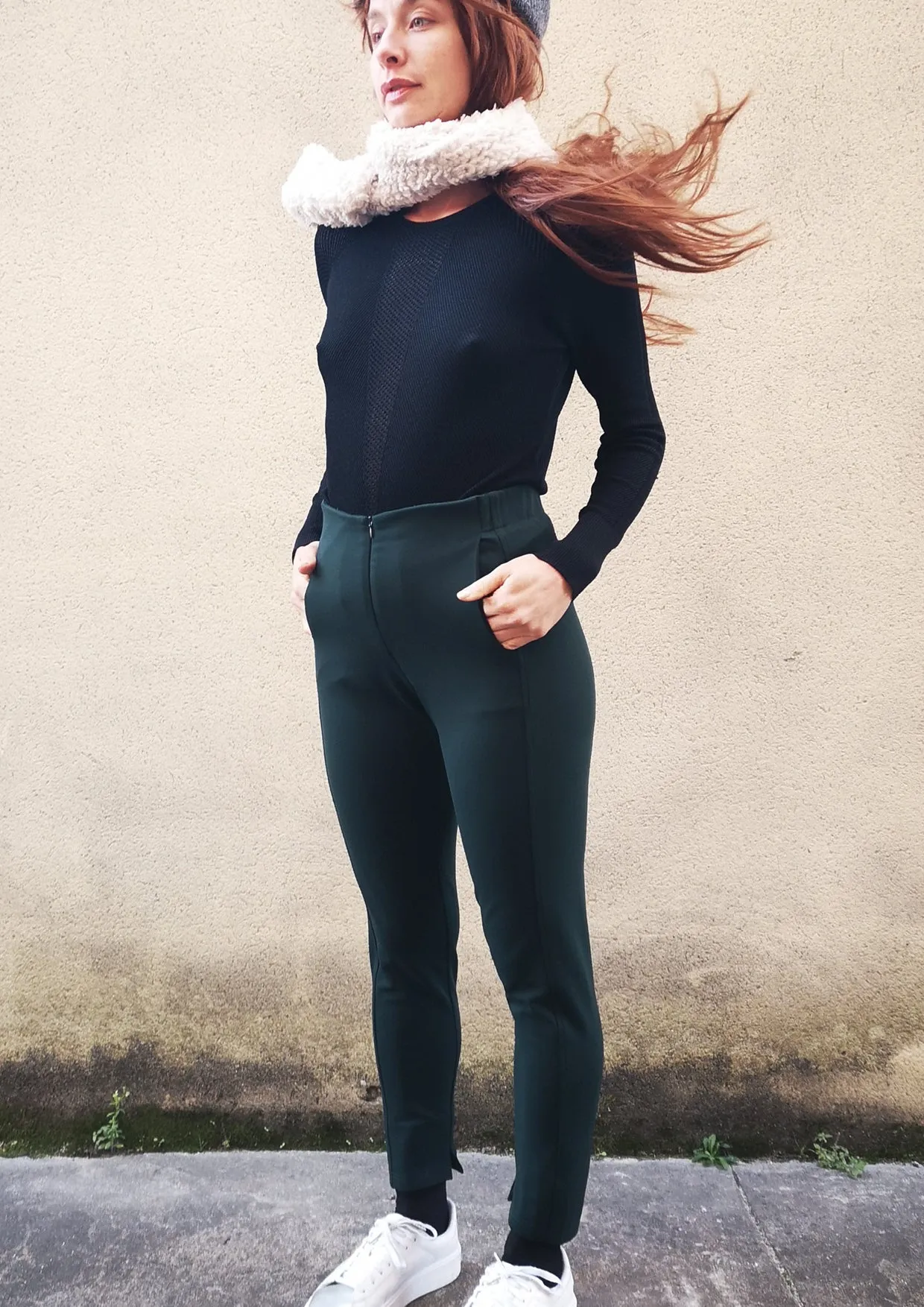 SWEATER LONG SLEEVE - KNIT TRANSPARENT black