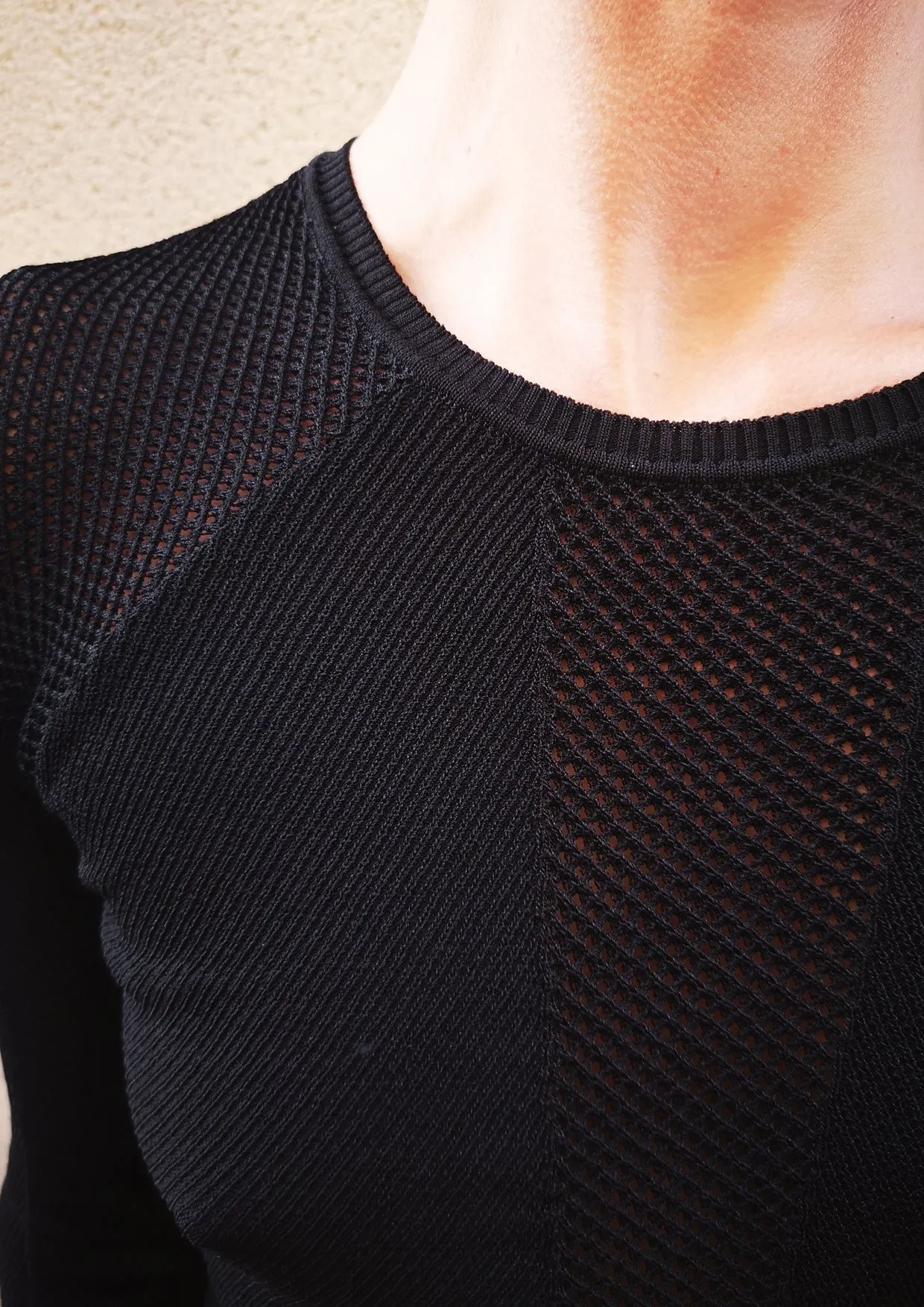 SWEATER LONG SLEEVE - KNIT TRANSPARENT black