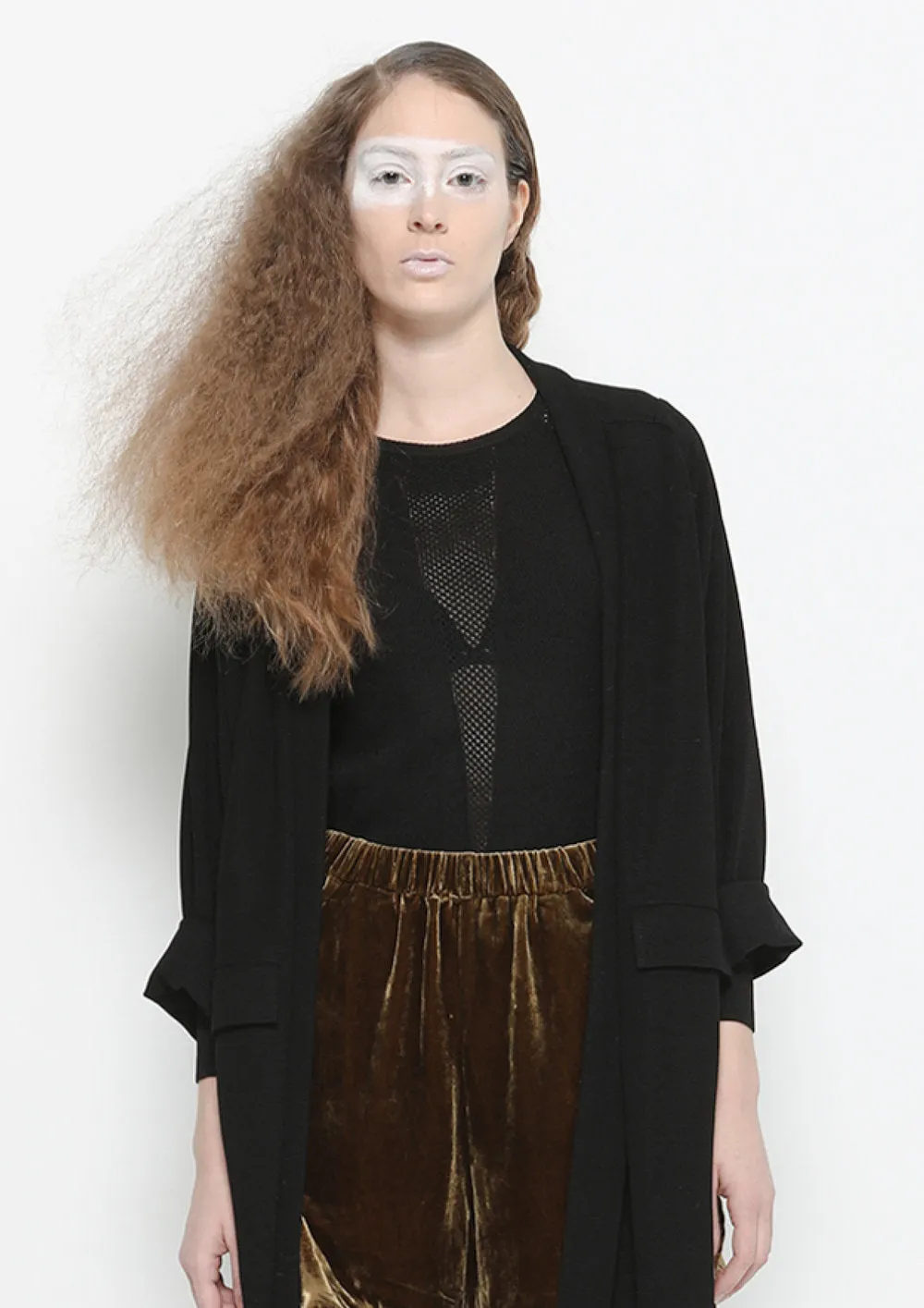 SWEATER LONG SLEEVE - KNIT TRANSPARENT black