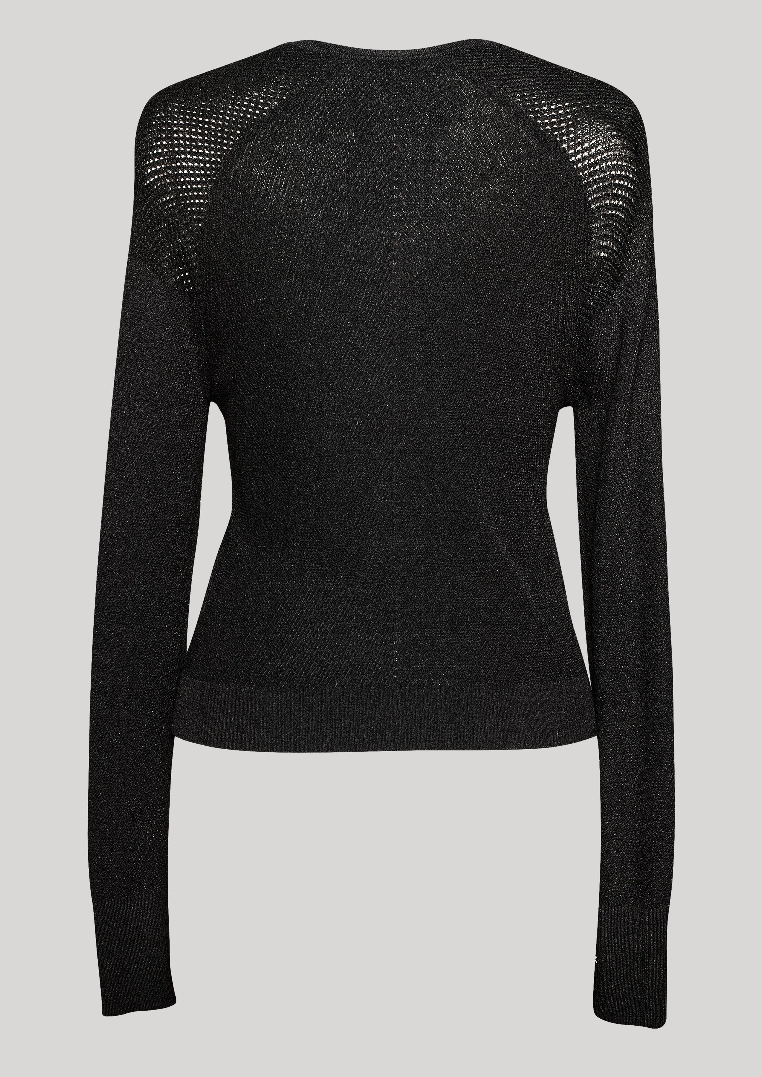 SWEATER LONG SLEEVE - KNIT TRANSPARENT black
