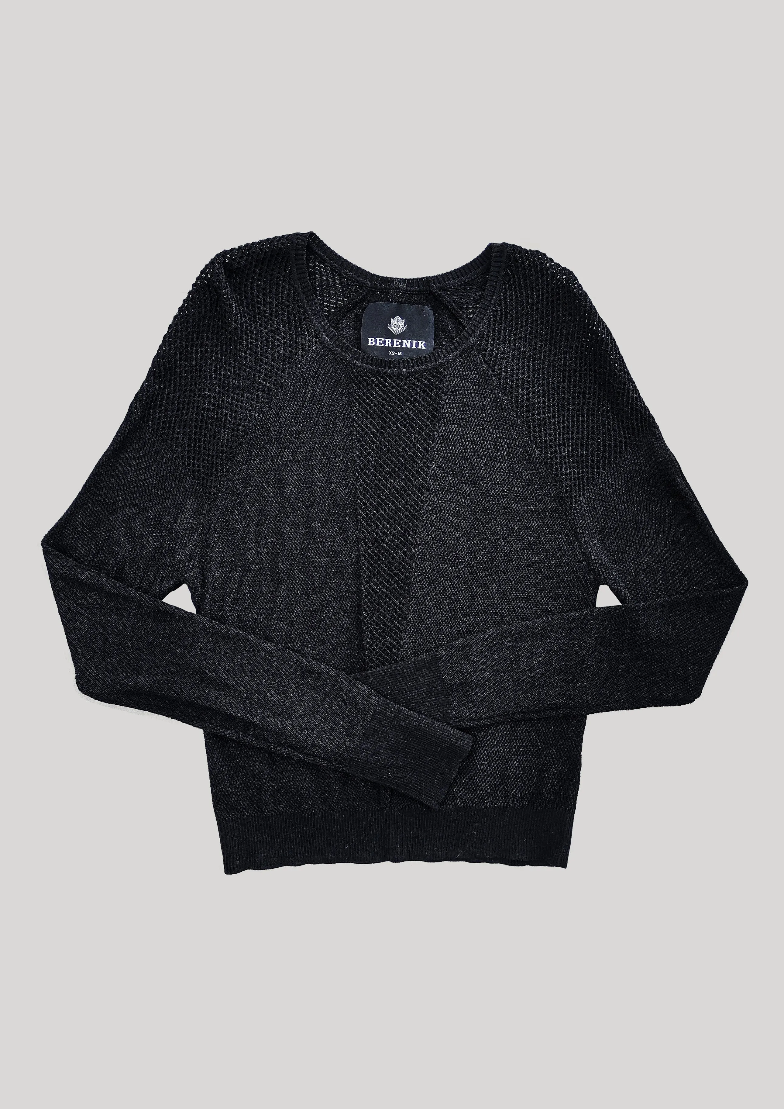 SWEATER LONG SLEEVE - KNIT TRANSPARENT black