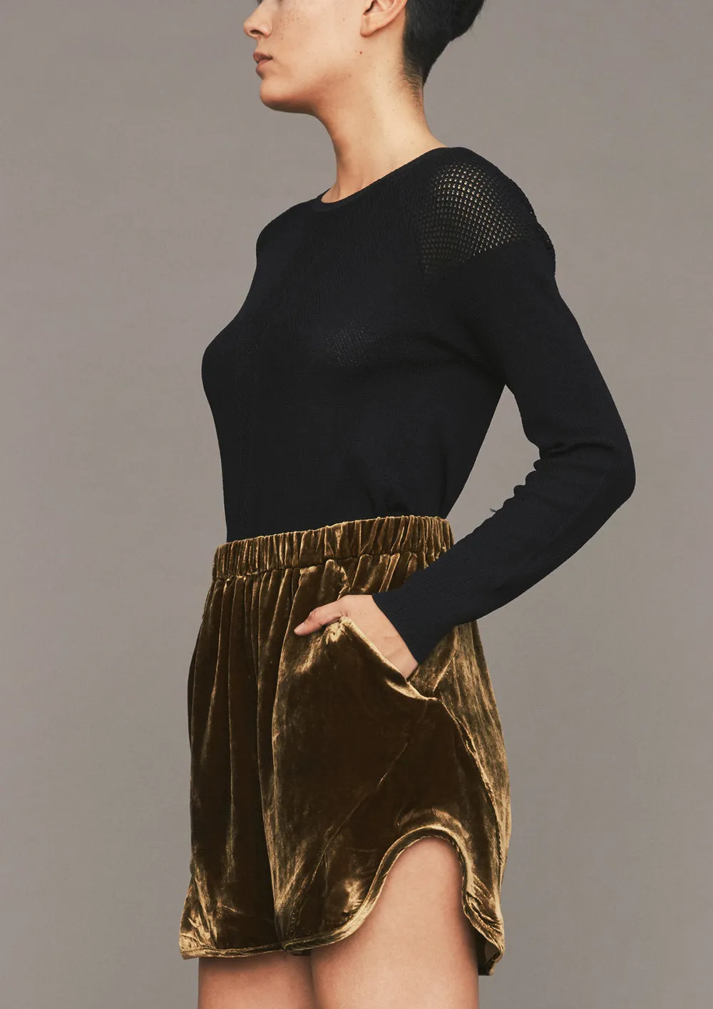 SWEATER LONG SLEEVE - KNIT TRANSPARENT black