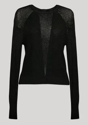 SWEATER LONG SLEEVE - KNIT TRANSPARENT black