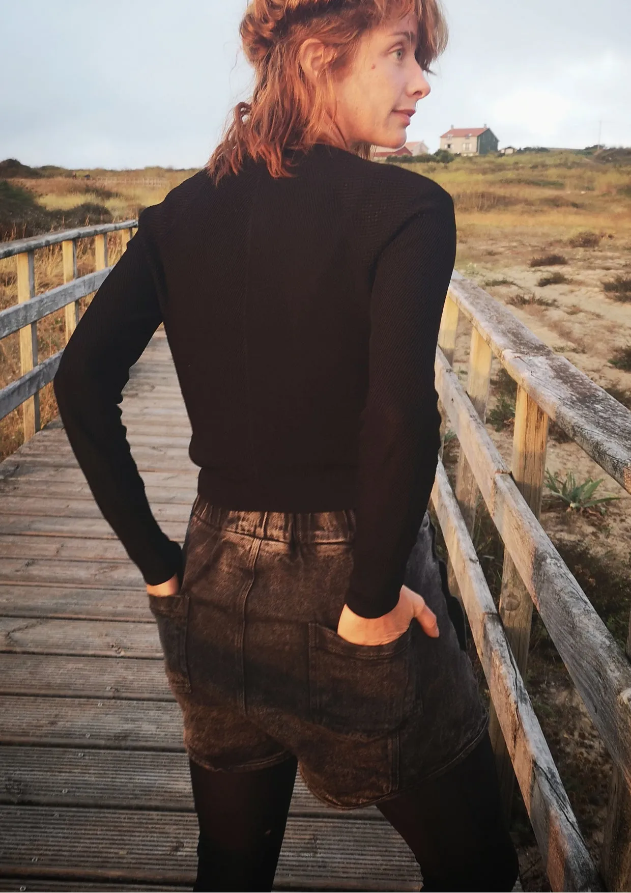 SWEATER LONG SLEEVE - KNIT TRANSPARENT black