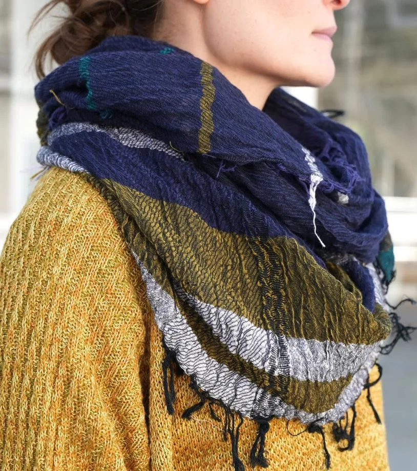 Tamaki-Niime 90'' x 66'' big gauze roots scarf by tamaki