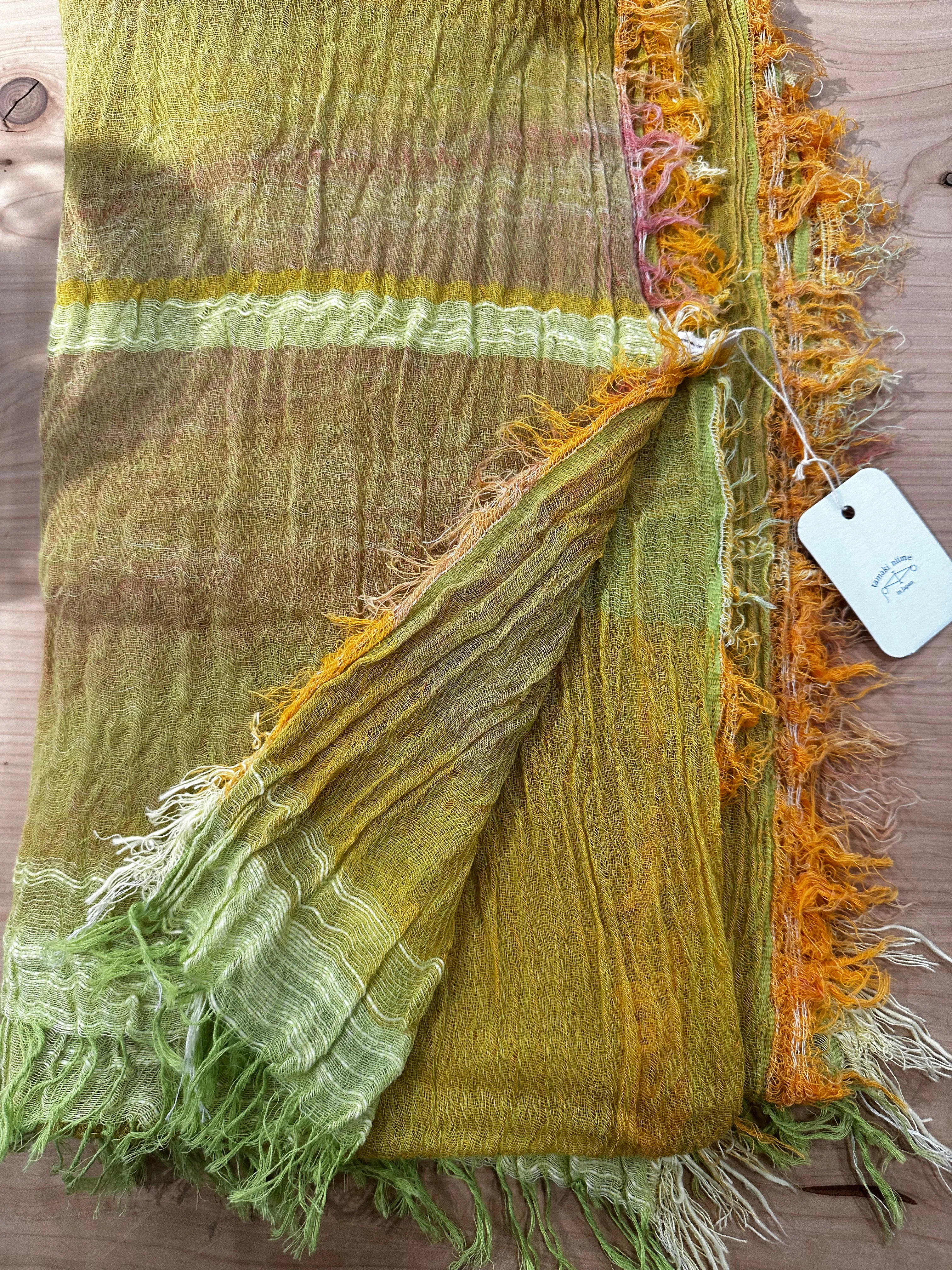 Tamaki-Niime 90'' x 66'' big gauze roots scarf by tamaki